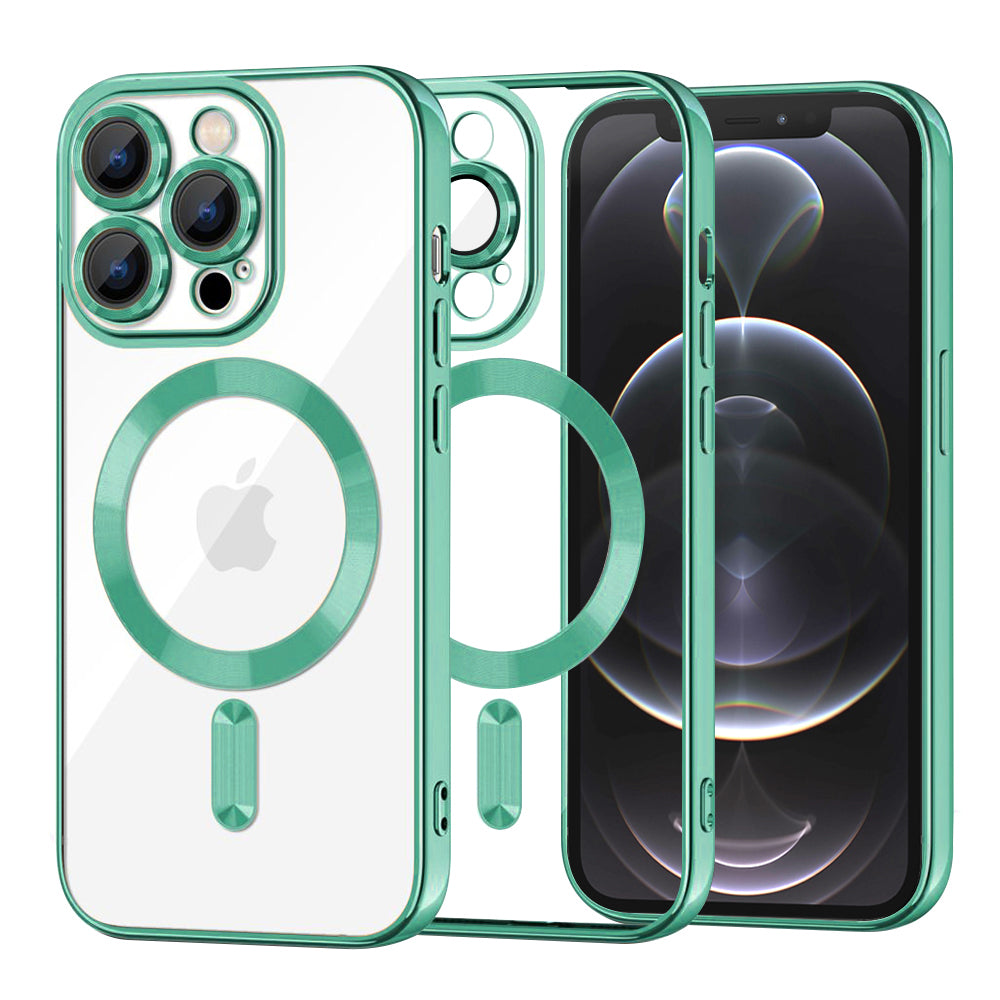 Калъф MagSafe за Apple iPhone 12 Pro, Techsuit, Luxury Crystal, Светлозелен