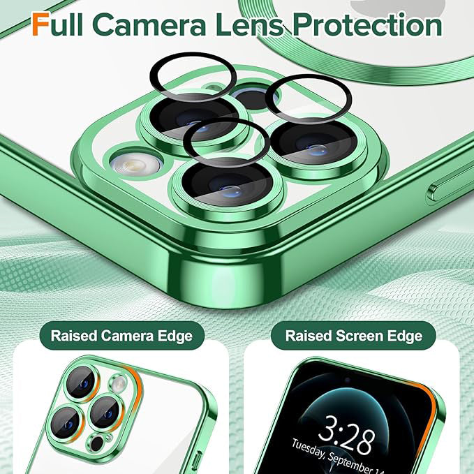 Калъф MagSafe за Apple iPhone 12 Pro, Techsuit, Luxury Crystal, Светлозелен
