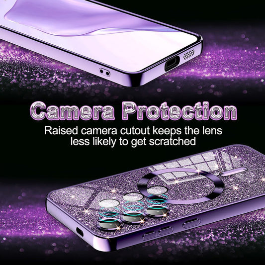 Калъф MagSafe за Apple iPhone 12 Pro, Techsuit, Luxury Glitter, Сребрист