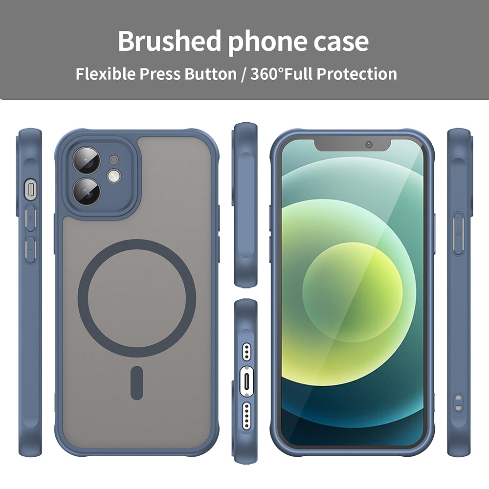 Калъф MagSafe за Apple iPhone 12, Techsuit, HaloFrost II, Тъмносин