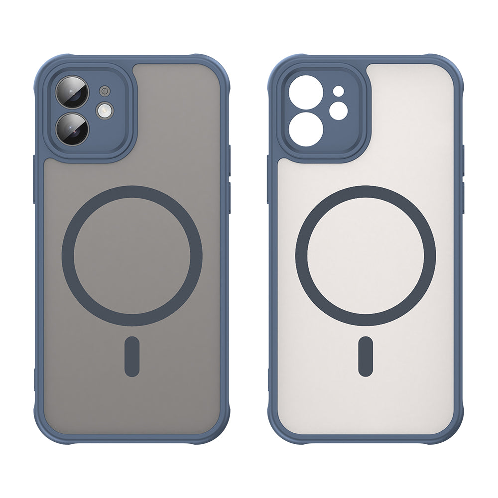 Калъф MagSafe за Apple iPhone 12, Techsuit, HaloFrost II, Тъмносин