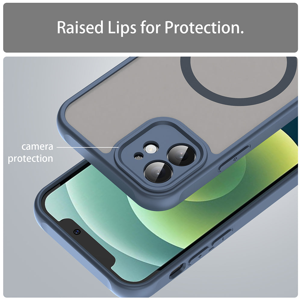 Калъф MagSafe за Apple iPhone 12, Techsuit, HaloFrost II, Тъмносин
