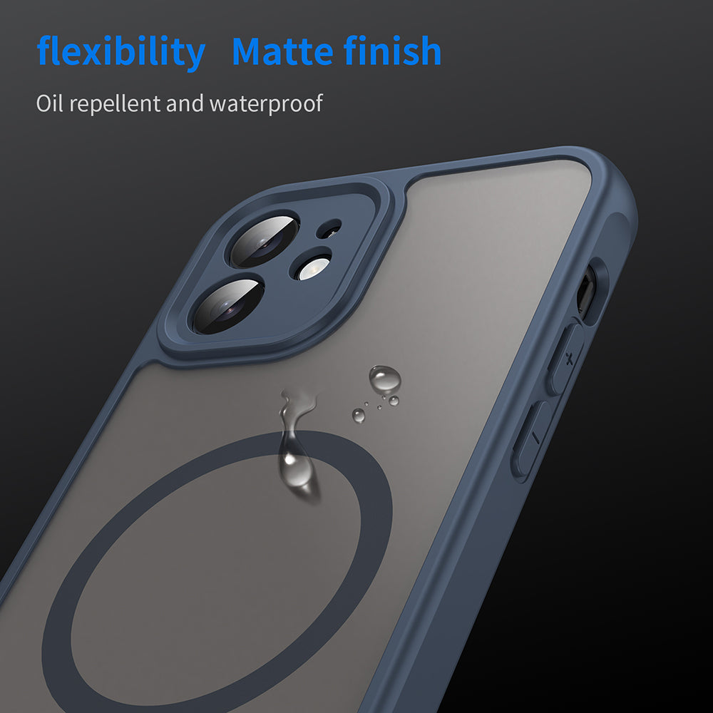 Калъф MagSafe за Apple iPhone 12, Techsuit, HaloFrost II, Тъмносин