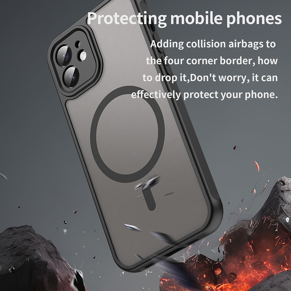 Калъф MagSafe за Apple iPhone 12, Techsuit, HaloFrost II, Черен