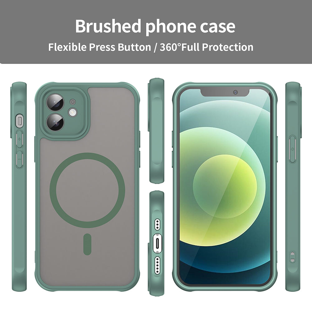 Калъф MagSafe за Apple iPhone 12, Techsuit, HaloFrost II, Зелен