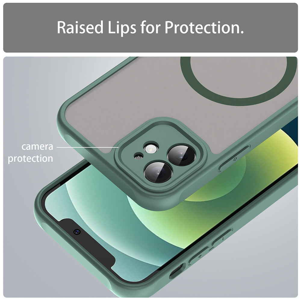 Калъф MagSafe за Apple iPhone 12, Techsuit, HaloFrost II, Зелен