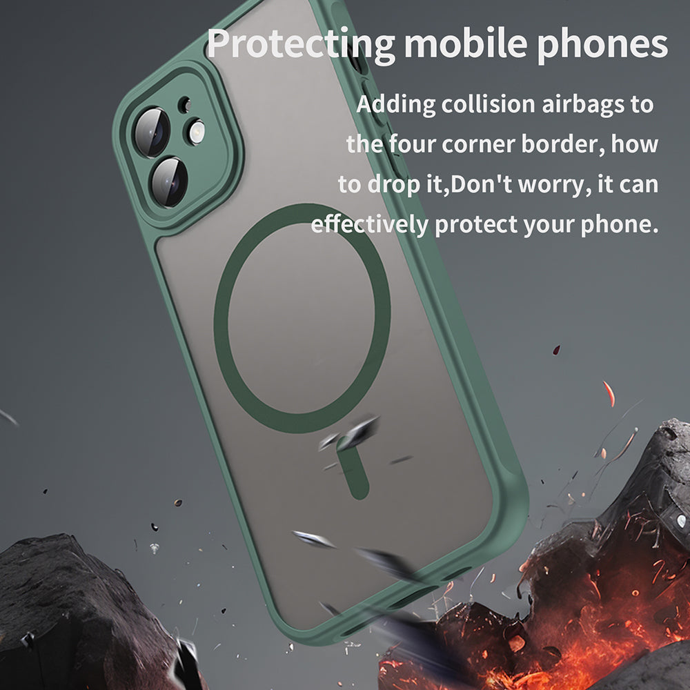 Калъф MagSafe за Apple iPhone 12, Techsuit, HaloFrost II, Зелен