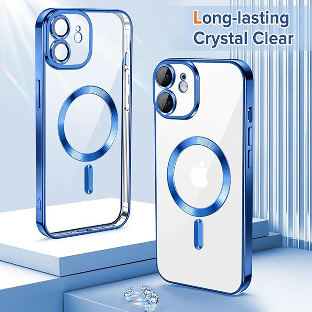 Калъф MagSafe за Apple iPhone 12, Techsuit, Luxury Crystal, Тъмносин