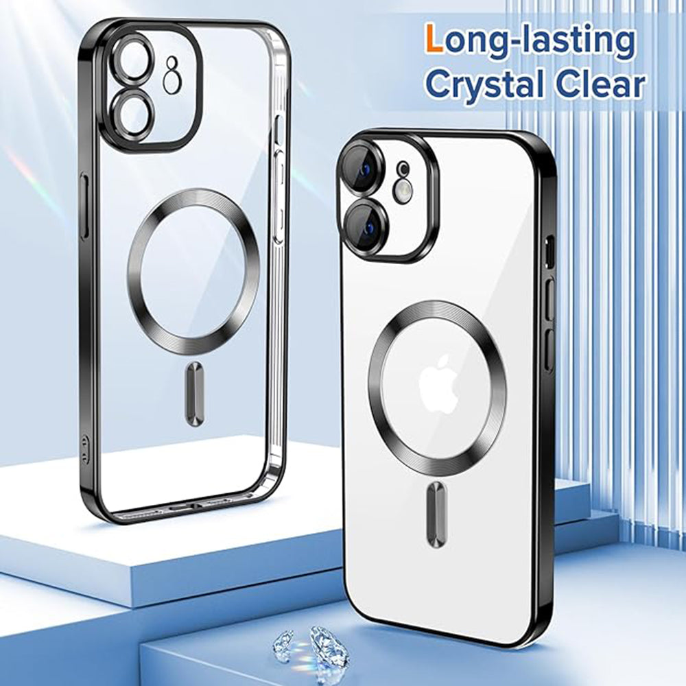 Калъф MagSafe за Apple iPhone 12, Techsuit, Luxury Crystal, Черен