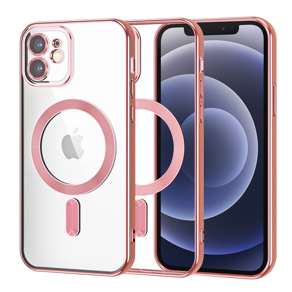 Калъф MagSafe за Apple iPhone 12, Techsuit, Luxury Crystal, Червен