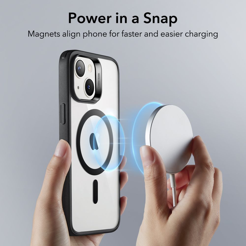 Калъф MagSafe за Apple iPhone 14 / 13, ESR, Classic Hybrid, Прозрачен черен