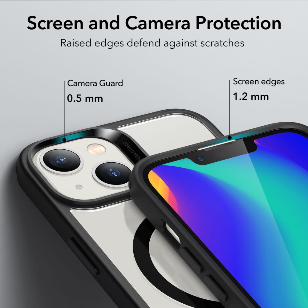 Калъф MagSafe за Apple iPhone 14 / 13, ESR, Classic Hybrid, Прозрачен черен