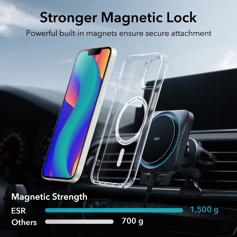 Калъф MagSafe за Apple iPhone 14 / 13, ESR, Classic Hybrid, Прозрачен
