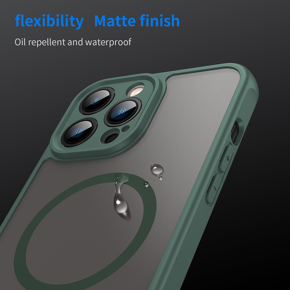 Калъф MagSafe за Apple iPhone 13 Pro Max, Techsuit, HaloFrost II, Зелен