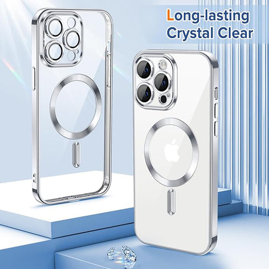 Калъф MagSafe за Apple iPhone 13 Pro Max, Techsuit, Luxury Crystal, Сребрист