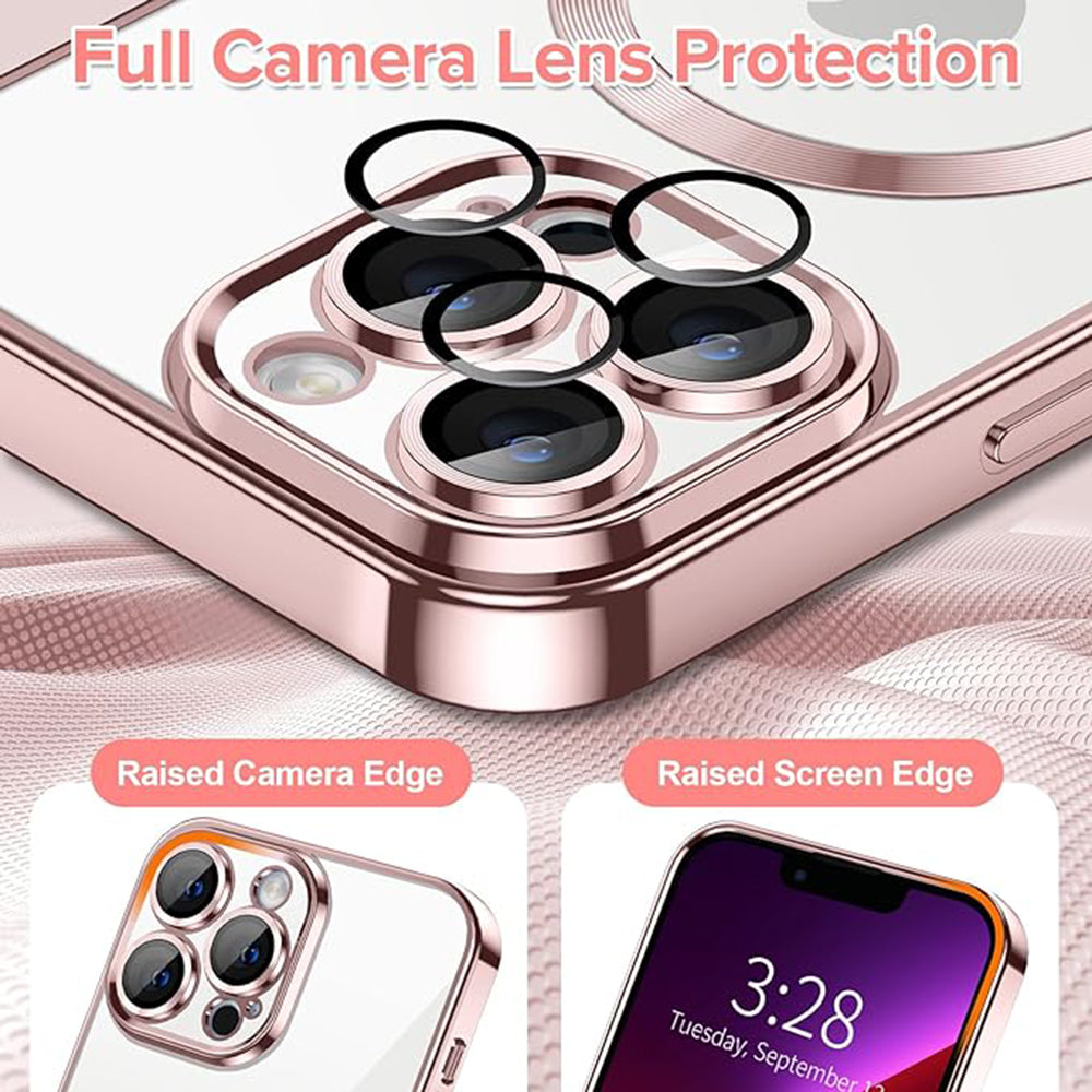 Калъф MagSafe за Apple iPhone 13 Pro Max, Techsuit, Luxury Crystal, Розов
