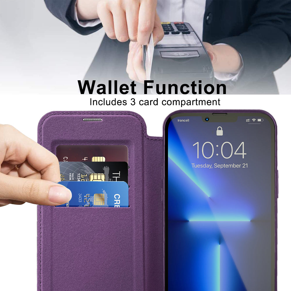 Калъф MagSafe за Apple iPhone 13 Pro Max, Techsuit, SmartMag Book, Лилав