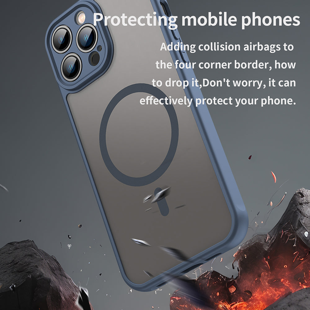 Калъф MagSafe за Apple iPhone 13 Pro, Techsuit, HaloFrost II, Тъмносин
