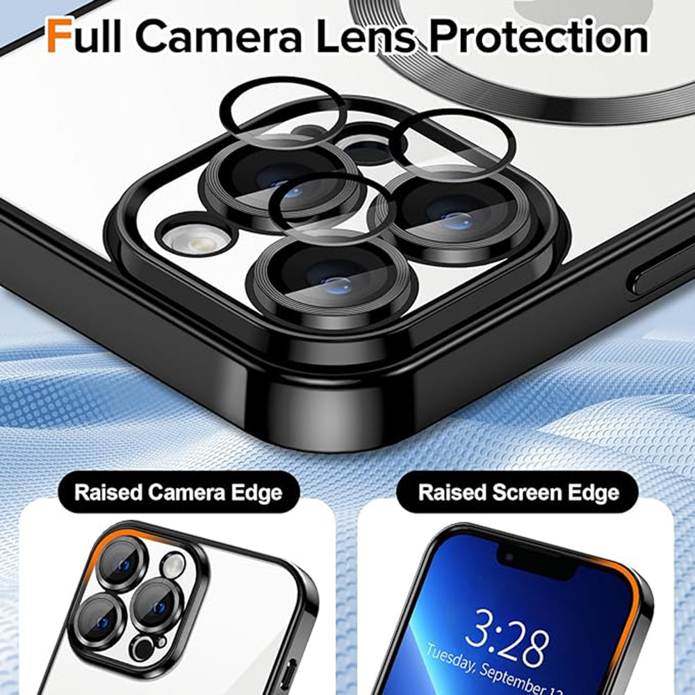 Калъф MagSafe за Apple iPhone 13 Pro, Techsuit, Luxury Crystal, Черен