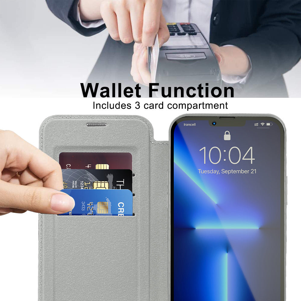 Калъф MagSafe за Apple iPhone 13 Pro, Techsuit, SmartMag Book, Сив