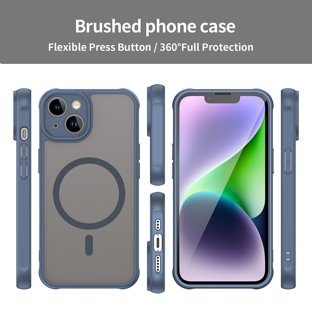 Калъф MagSafe за Apple iPhone 13, Techsuit, HaloFrost II, Тъмносин