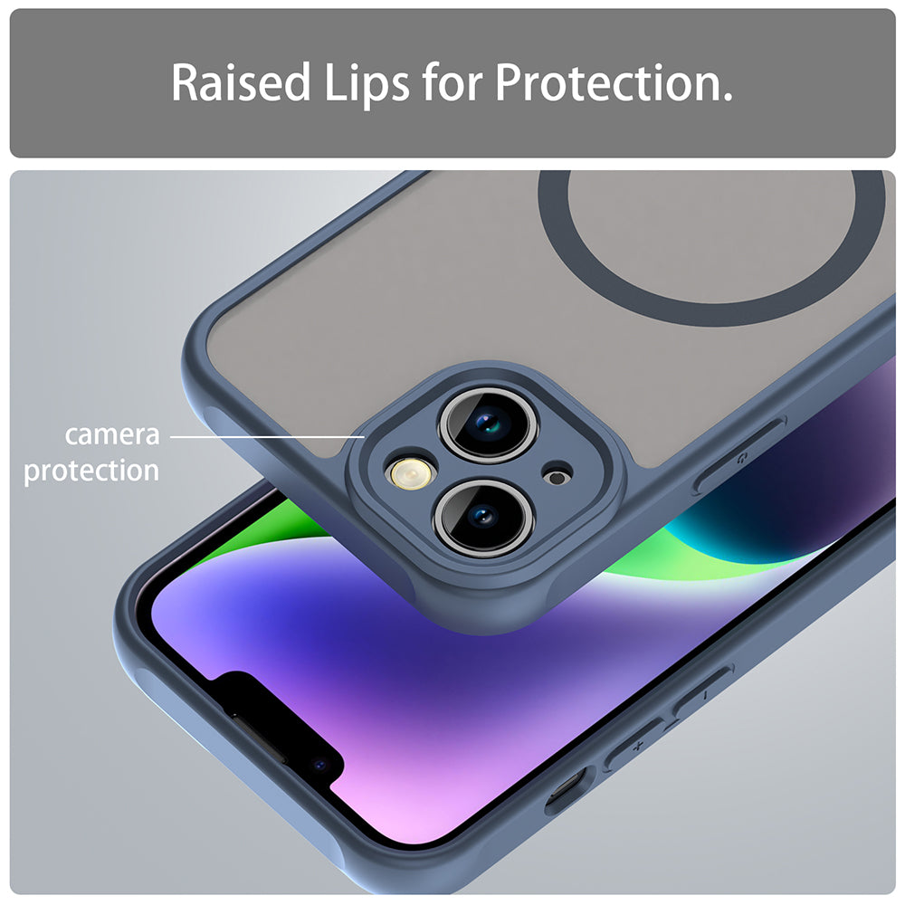 Калъф MagSafe за Apple iPhone 13, Techsuit, HaloFrost II, Тъмносин