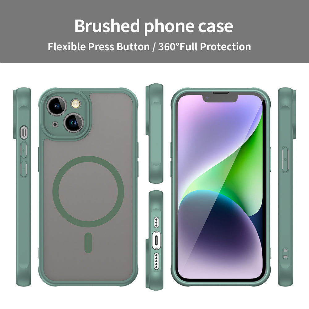 Калъф MagSafe за Apple iPhone 13, Techsuit, HaloFrost II, Зелен