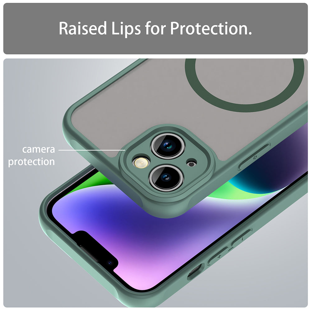 Калъф MagSafe за Apple iPhone 13, Techsuit, HaloFrost II, Зелен
