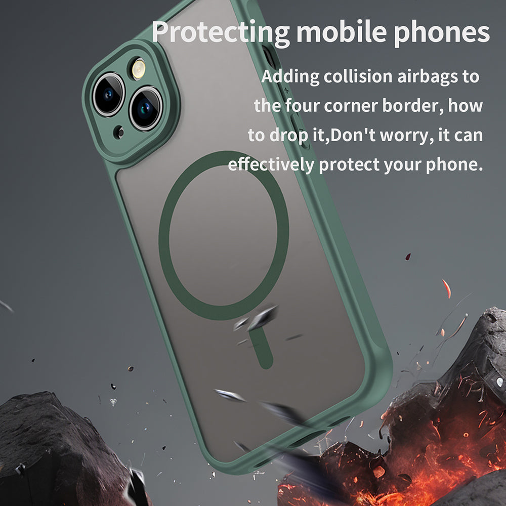 Калъф MagSafe за Apple iPhone 13, Techsuit, HaloFrost II, Зелен