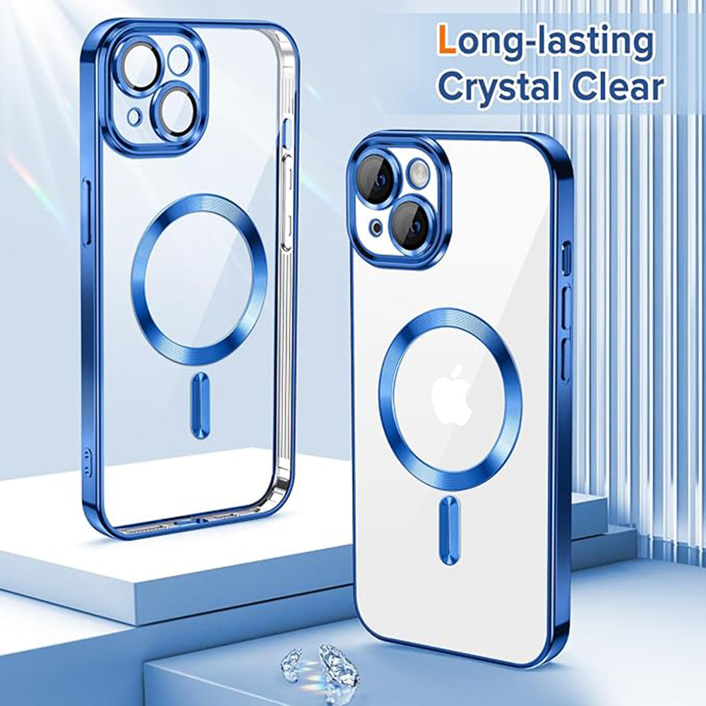 Калъф MagSafe за Apple iPhone 13, Techsuit, Luxury Crystal, Тъмносин