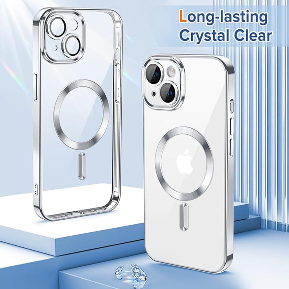 Калъф MagSafe за Apple iPhone 13, Techsuit, Luxury Crystal, Сребрист