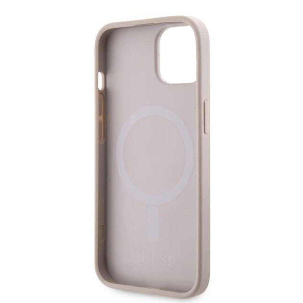 Калъф MagSafe за Apple iPhone 14, Guess, GCube Stripes, Розов
