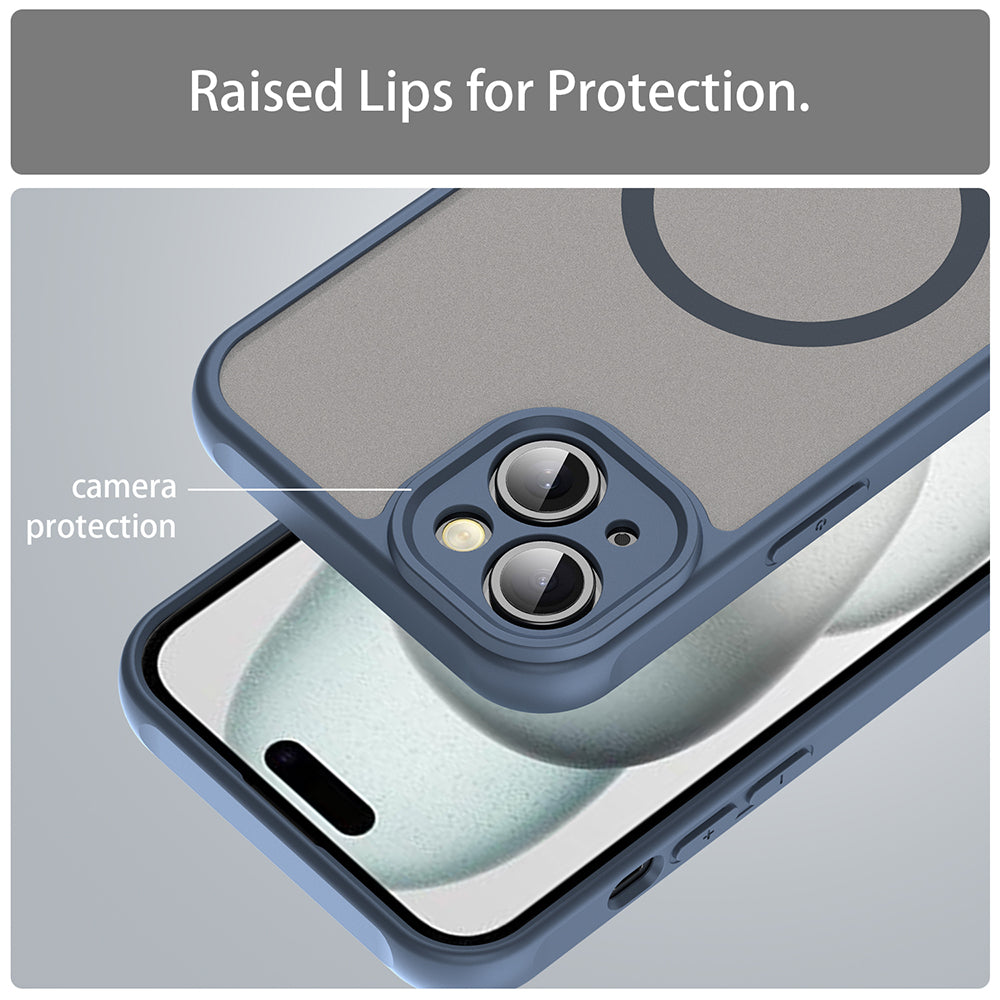 Калъф MagSafe за Apple iPhone 14 Plus, Techsuit, HaloFrost II, Тъмносин