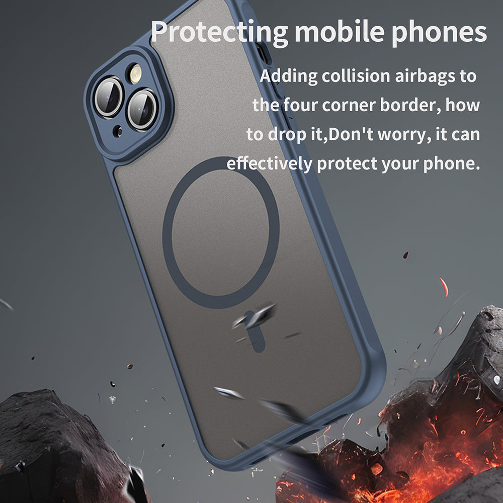 Калъф MagSafe за Apple iPhone 14 Plus, Techsuit, HaloFrost II, Тъмносин