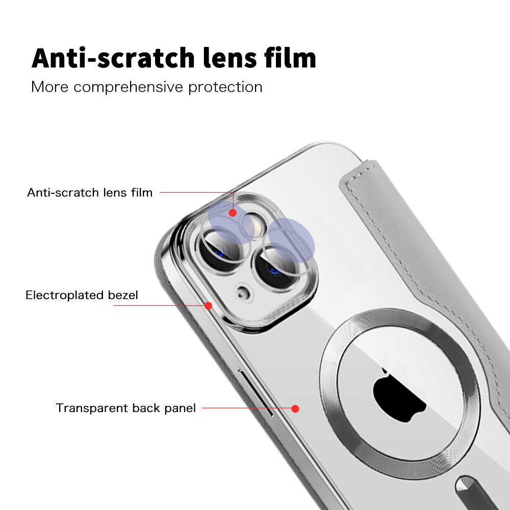 Калъф MagSafe за Apple iPhone 14 Plus, Techsuit, SmartMag Book, Сив