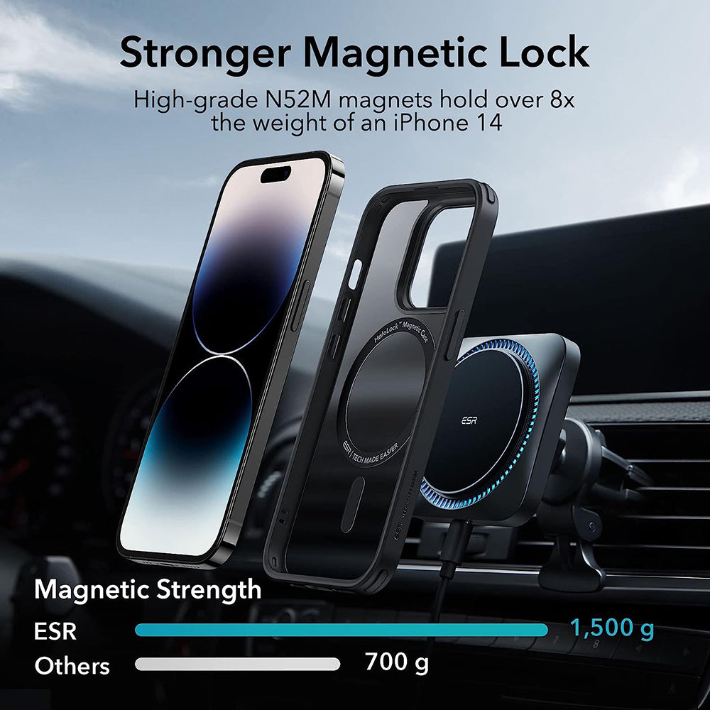 Калъф MagSafe за Apple iPhone 14 Pro, ESR, Classic Hybrid, Черен сатен