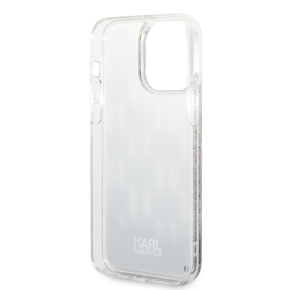 Калъф MagSafe за Apple iPhone 14 Pro Max, Karl Lagerfeld, Monogram Liquid Glitter, Черен