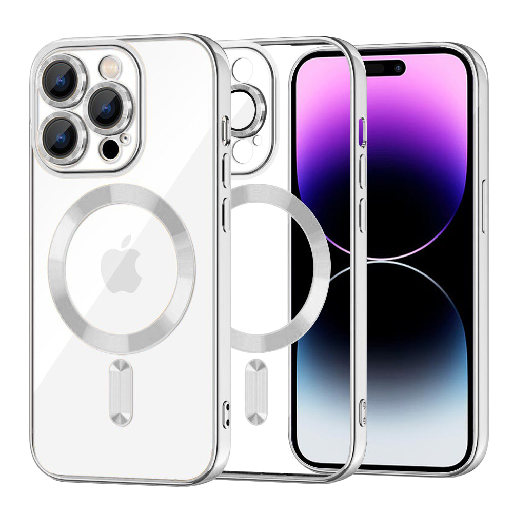 Калъф MagSafe за Apple iPhone 14 Pro Max, Techsuit, Luxury Crystal, Сребрист
