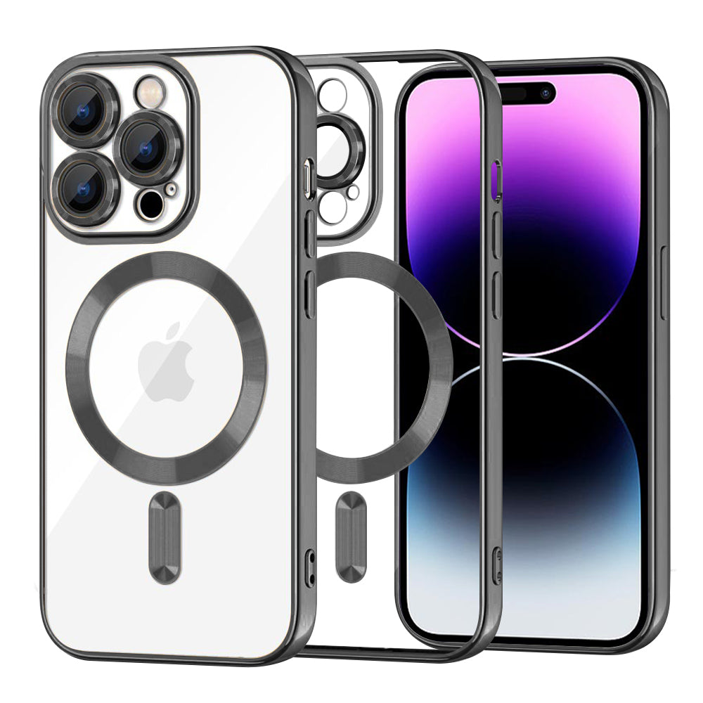Калъф MagSafe за Apple iPhone 14 Pro Max, Techsuit, Luxury Crystal, Черен