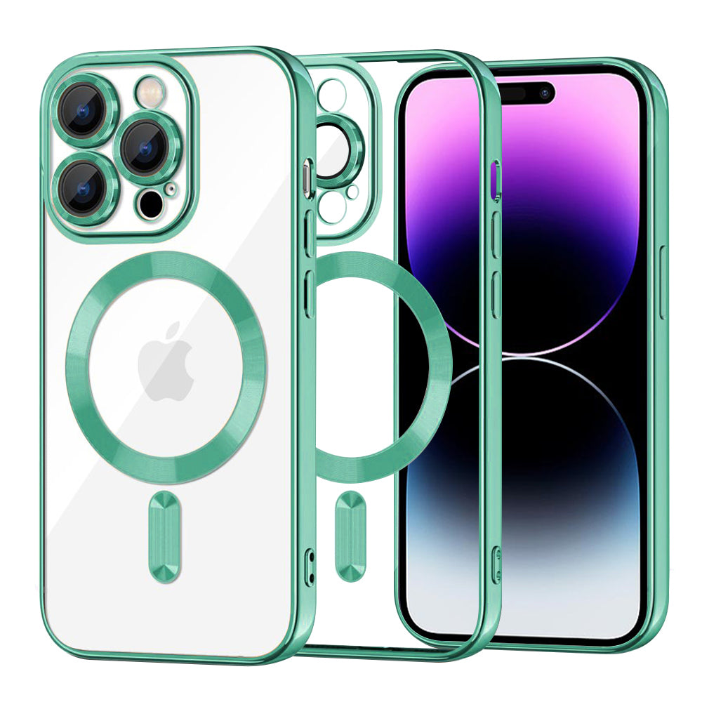 Калъф MagSafe за Apple iPhone 14 Pro Max, Techsuit, Luxury Crystal, Светлозелен
