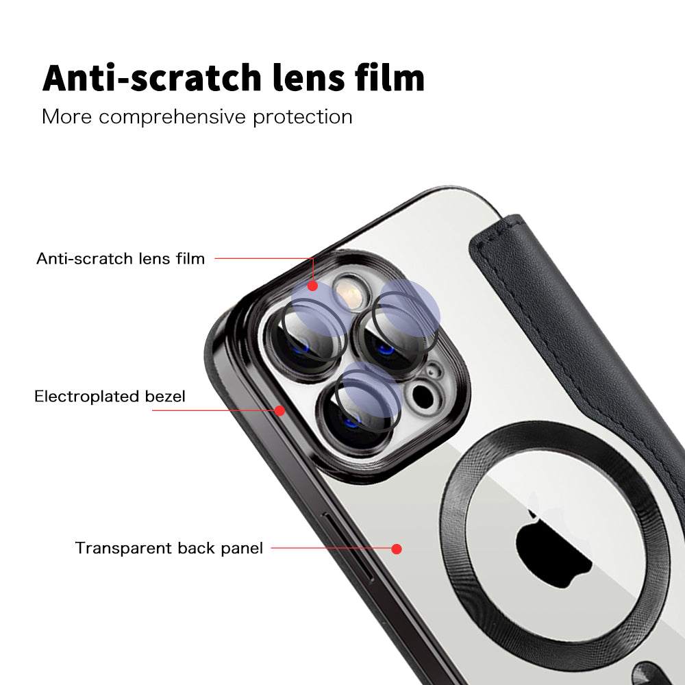 Калъф MagSafe за Apple iPhone 14 Pro Max, Techsuit, SmartMag Book, Черен