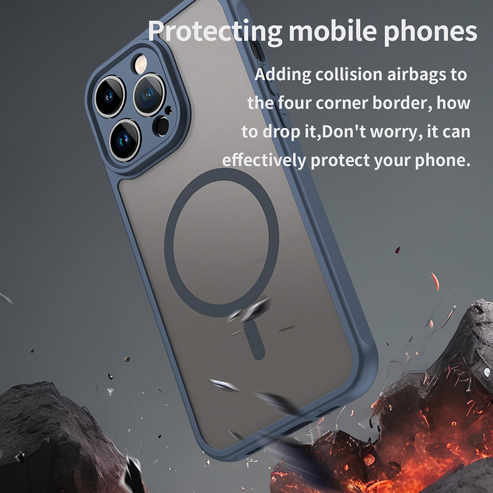 Калъф MagSafe за Apple iPhone 14 Pro, Techsuit, HaloFrost II, Тъмносин