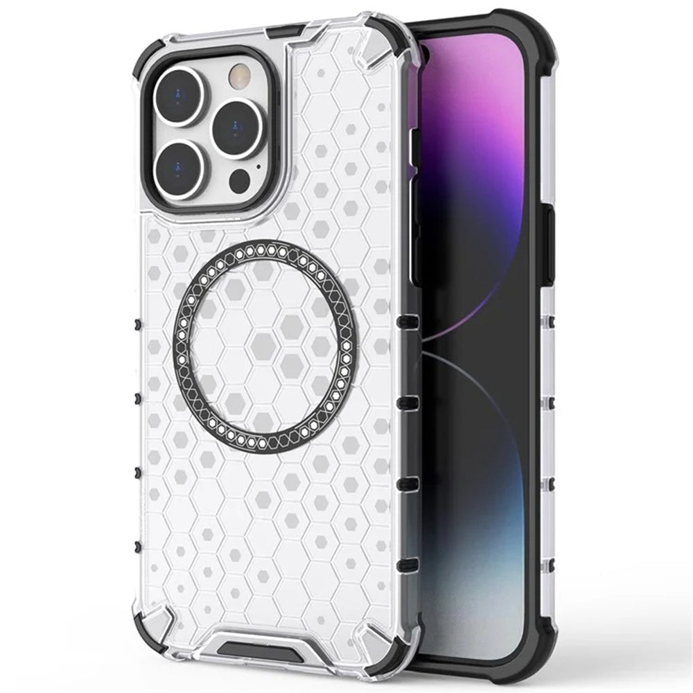 MagSafe калъф за Apple iPhone 14 Pro, Techsuit, HoneyComb Shield, Черен