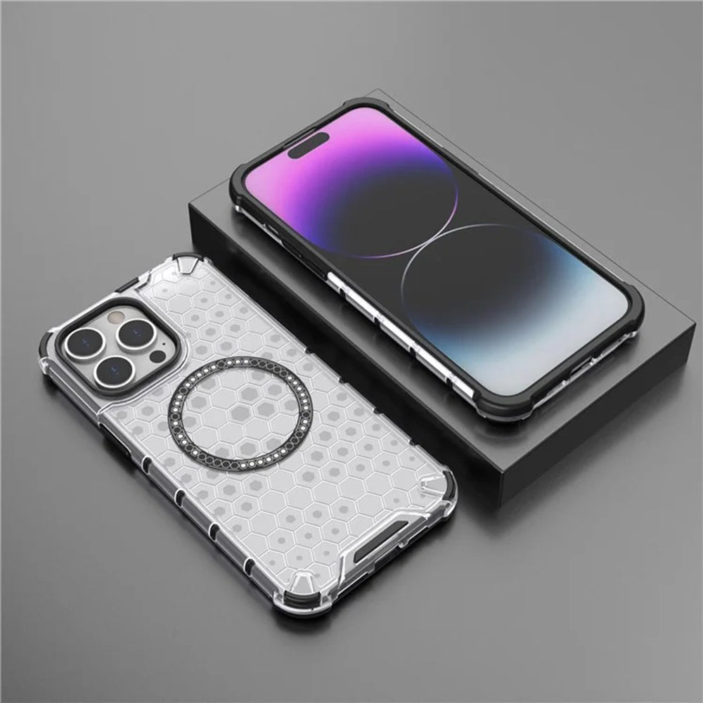 MagSafe калъф за Apple iPhone 14 Pro, Techsuit, HoneyComb Shield, Черен
