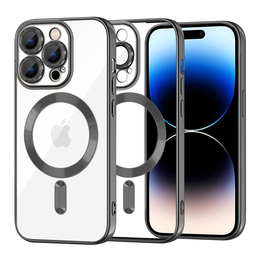 Калъф MagSafe за Apple iPhone 14 Pro, Techsuit, Luxury Crystal, Черен