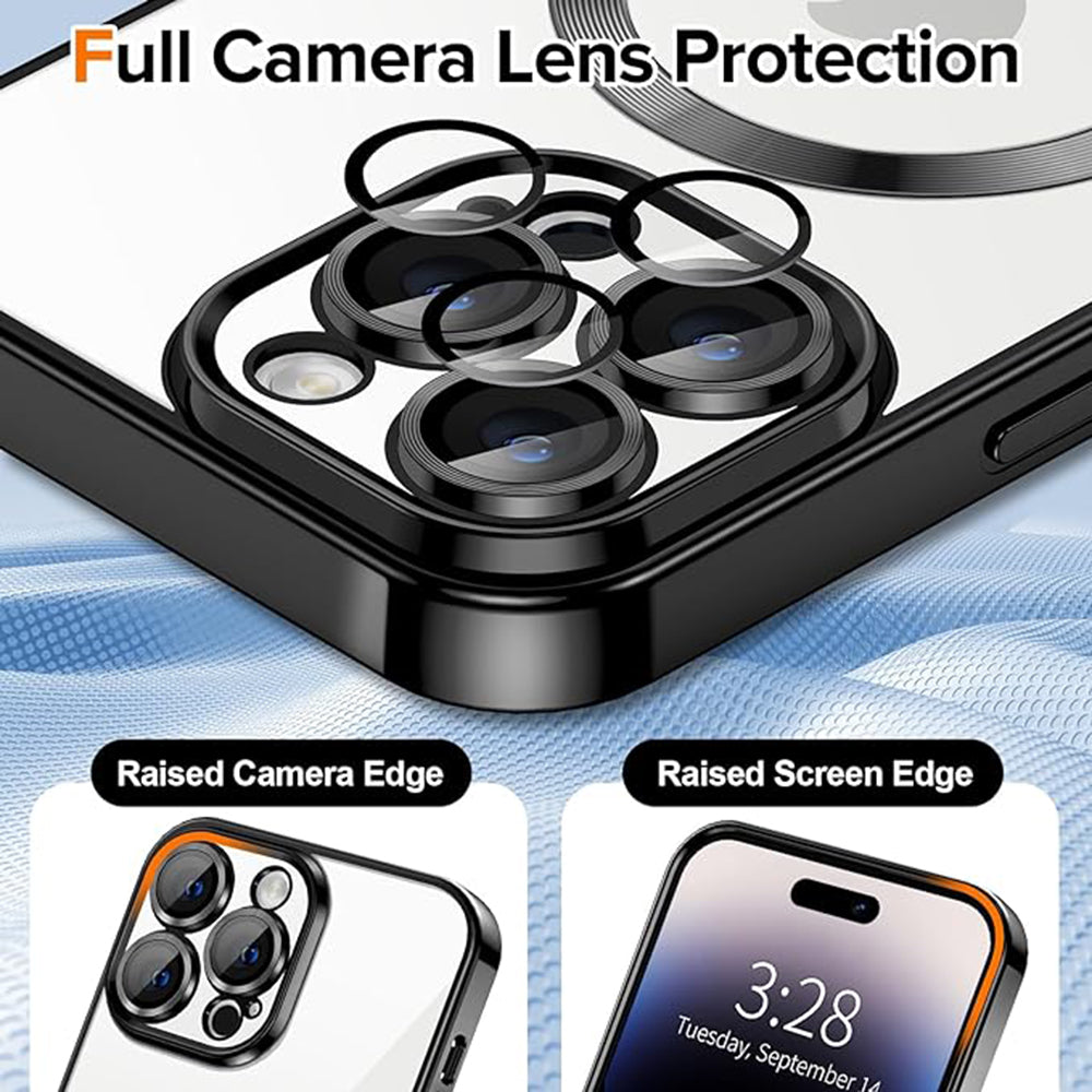 Калъф MagSafe за Apple iPhone 14 Pro, Techsuit, Luxury Crystal, Черен