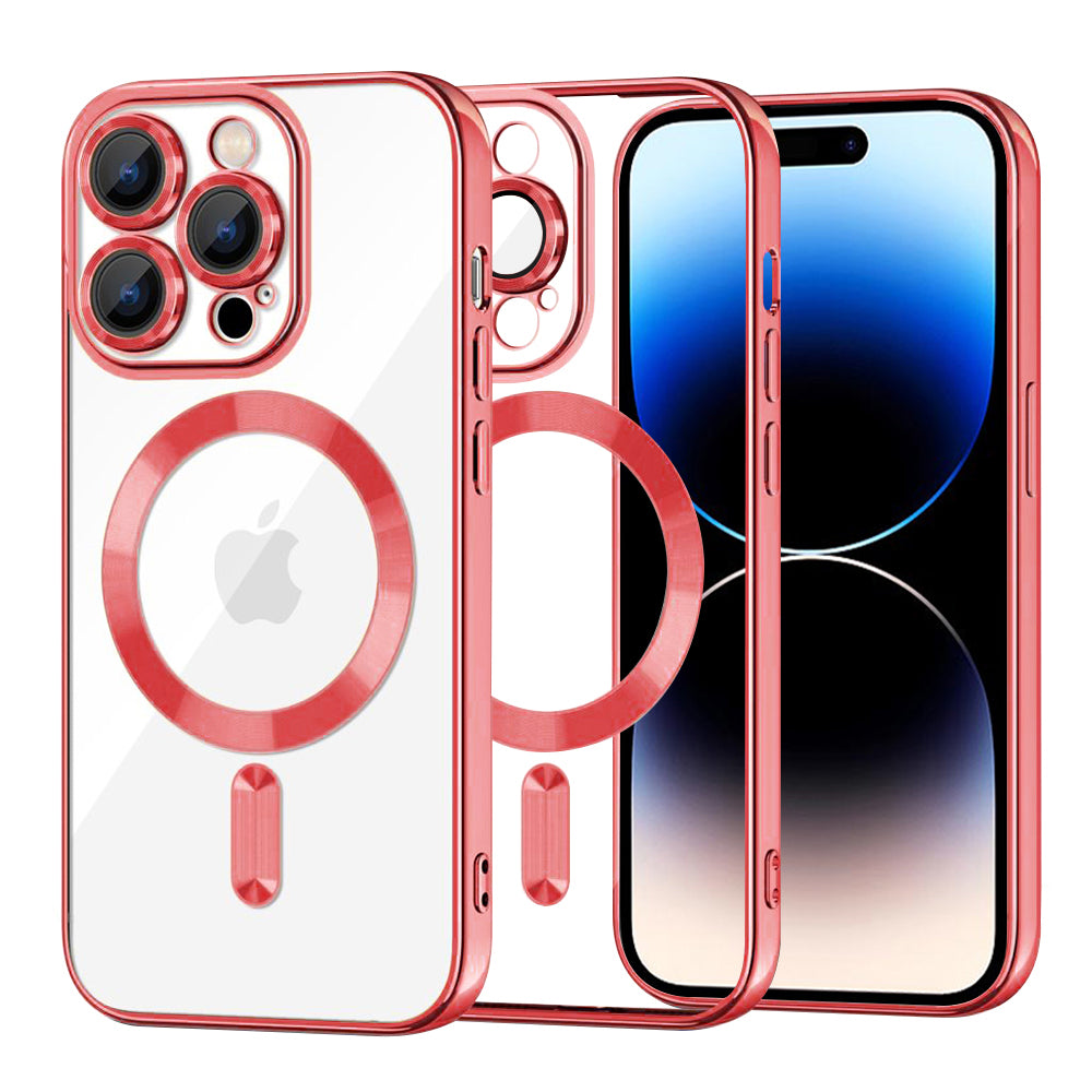 Калъф MagSafe за Apple iPhone 14 Pro, Techsuit, Luxury Crystal, Червен