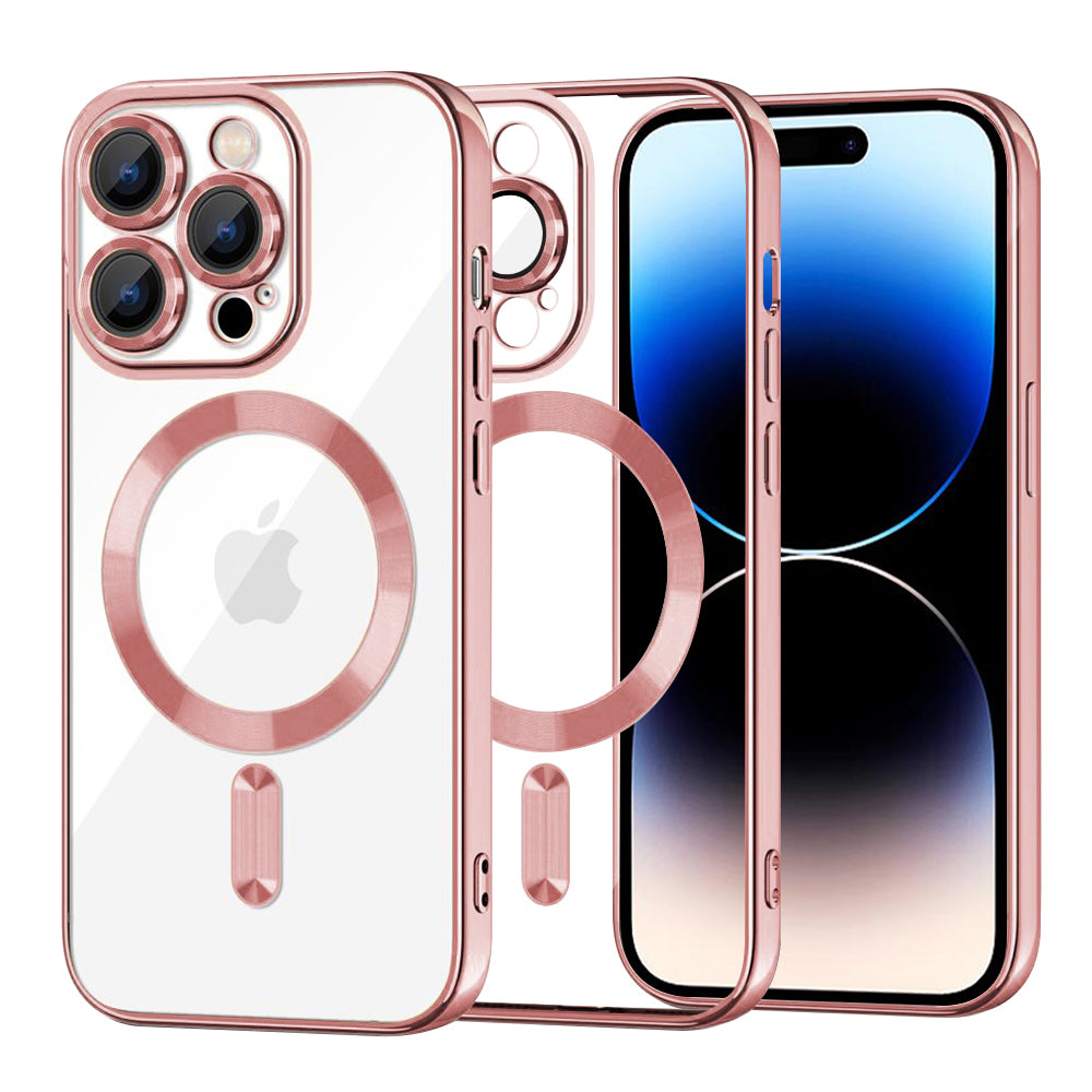 Калъф MagSafe за Apple iPhone 14 Pro, Techsuit, Luxury Crystal, Розов