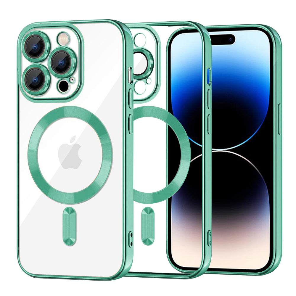 Калъф MagSafe за Apple iPhone 14 Pro, Techsuit, Luxury Crystal, Светлозелен