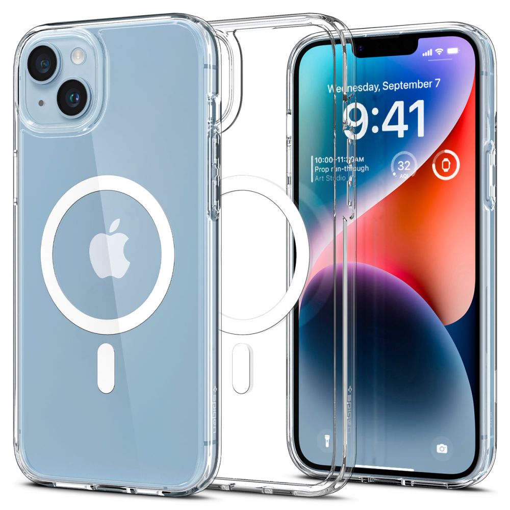 Калъф MagSafe за Apple iPhone 14, Spigen, Ultra Hybrid, Бял